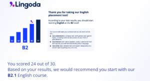 Lingoda ผลลัพธ์ สอบวัดระดับภาษาอังกฤษฟรี