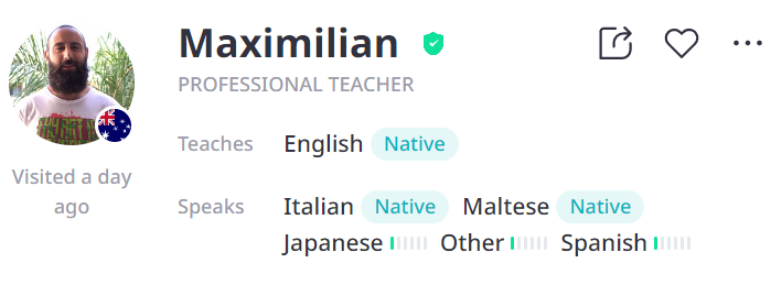 ครูสอนภาษาอังกฤษ Maximilian