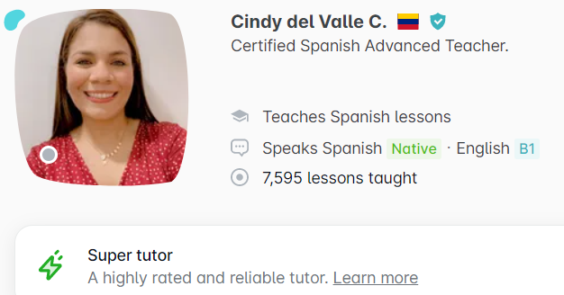 ครูสอนภาษาสเปน Cindy del Valle C.
