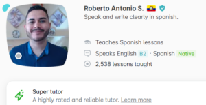 ครูสอนภาษาสเปน Roberto Antonio S.